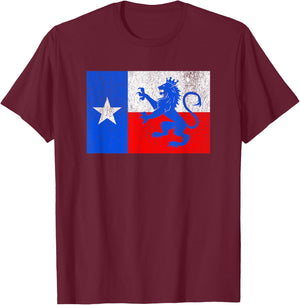 Texas Dutch Lion Flag T-Shirt - T-Shirt | Maroon