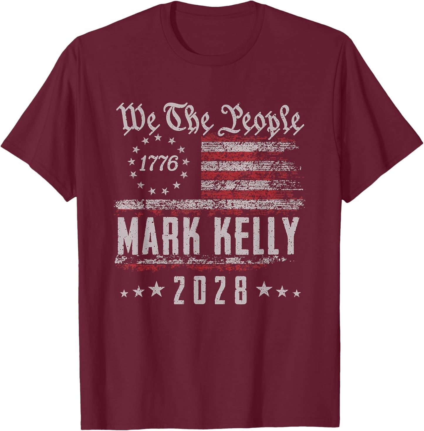 US Flag We The People Kelly 2028 for President T-Shirt - T-Shirt | Maroon