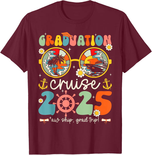 Graduation Cruise Squad Funny Cruising Graduation 2025 T-Shirt - T-Shirt | Maroon