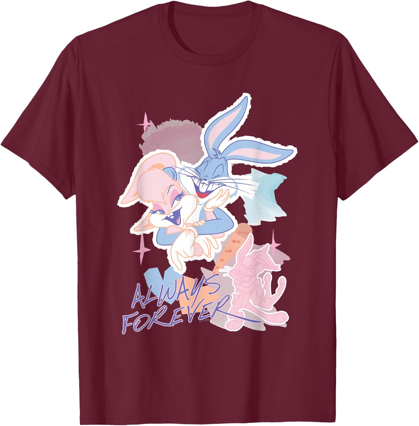 Looney Tunes Valentine's Day Lola Bugs Bunny Always Forever T-Shirt - T-Shirt | Maroon