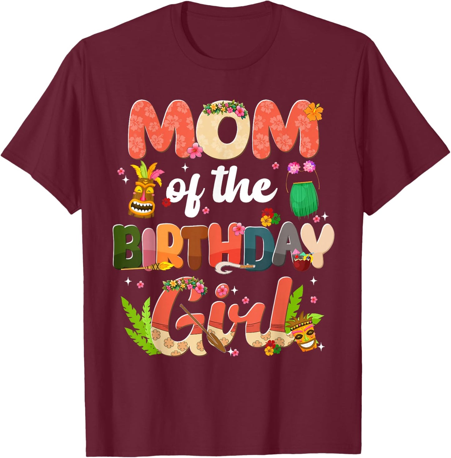 Mom and Dad Birthday Girl Matching Family Party Decorations T-Shirt - T-Shirt | Maroon