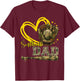 Softball Dad Camo Heart Father Daddy Papa Family Pride T-Shirt - T-Shirt | Maroon