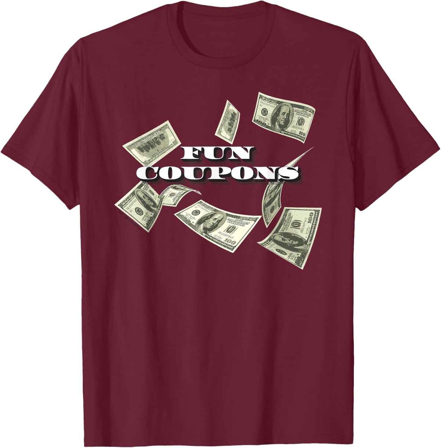 The Wolf of Wall Street Fun Coupons T-Shirt - T-Shirt | Maroon
