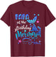 Papa Of The Birthday Mermaid Matching Family 1st Birthday T-Shirt - T-Shirt | Maroon