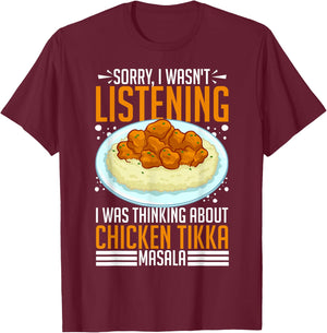 Chicken Tikka Masala Food Indian Recipe T-Shirt - T-Shirt | Maroon