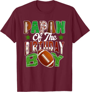 Papaw of The Birthday Boy Football Party Family Matching T-Shirt - T-Shirt | Maroon