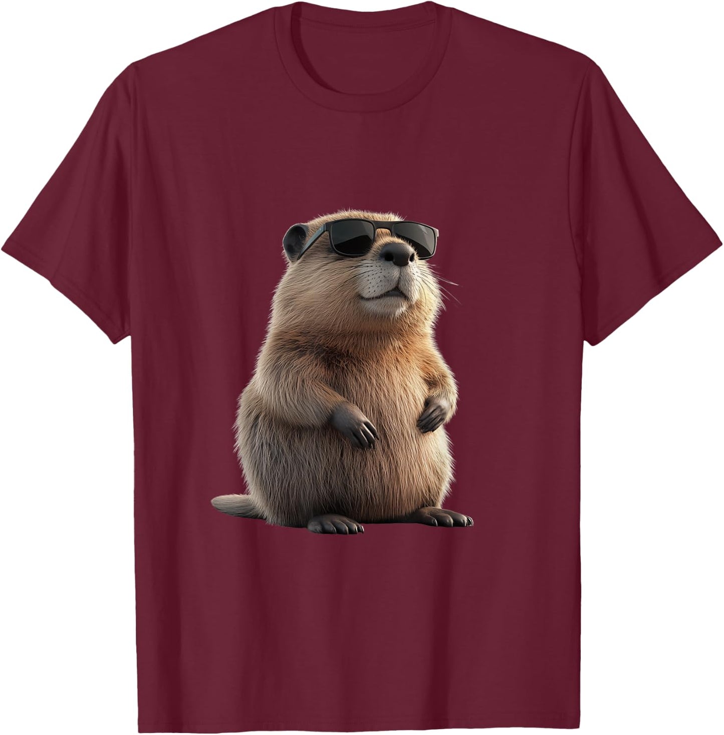 Cool Flannelette with Sunglasses - Funny Design , black T-Shirt - T-Shirt | Maroon
