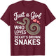 Just A Girl Who Loves Dekay's Brown Snakes Herpetology T-Shirt - T-Shirt | Maroon