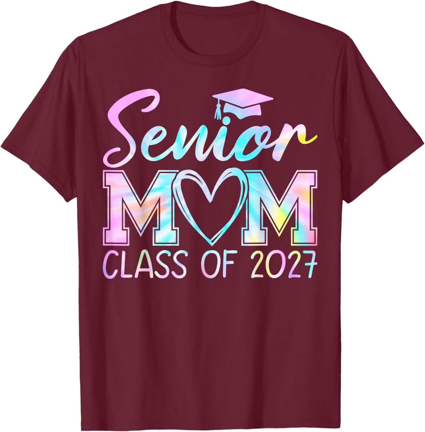 Senior Mom Class of 2027 Proud Mom Mother of A 2027 Graduate T-Shirt - T-Shirt | Maroon