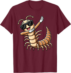 Dabbing Centipede Funny Insect with Centipede , black T-Shirt - T-Shirt | Maroon