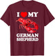 Funny I Love My German Shepherd Lobster Vintage k9 T-Shirt - T-Shirt | Maroon
