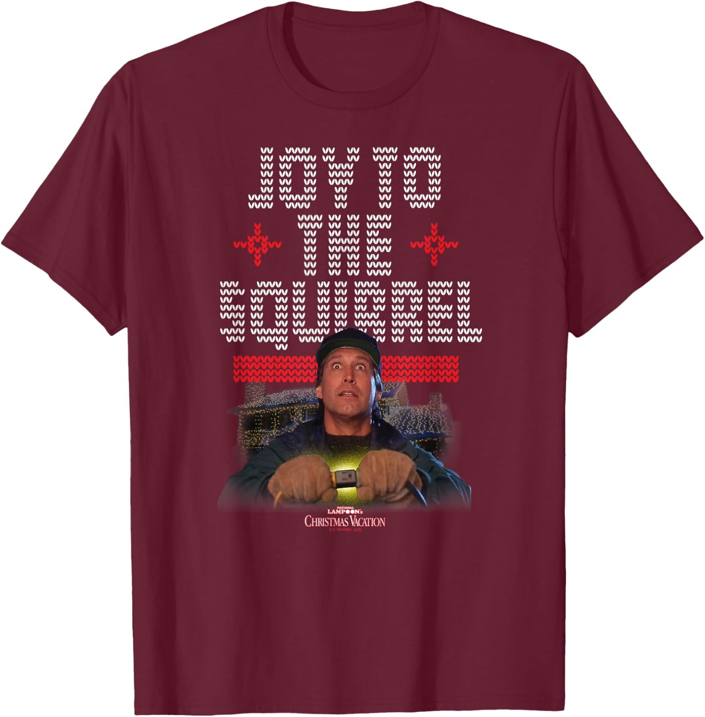National Lampoon's Christmas Vacation - Joy To The Squirrel T-Shirt - T-Shirt | Maroon