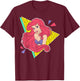 Disney Little Mermaid Ariel Retro 80's Style Graphic T-Shirt - T-Shirt | Maroon