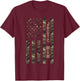 JROTC Mom United States Distressed Camo w US Flag T-Shirt - T-Shirt | Maroon