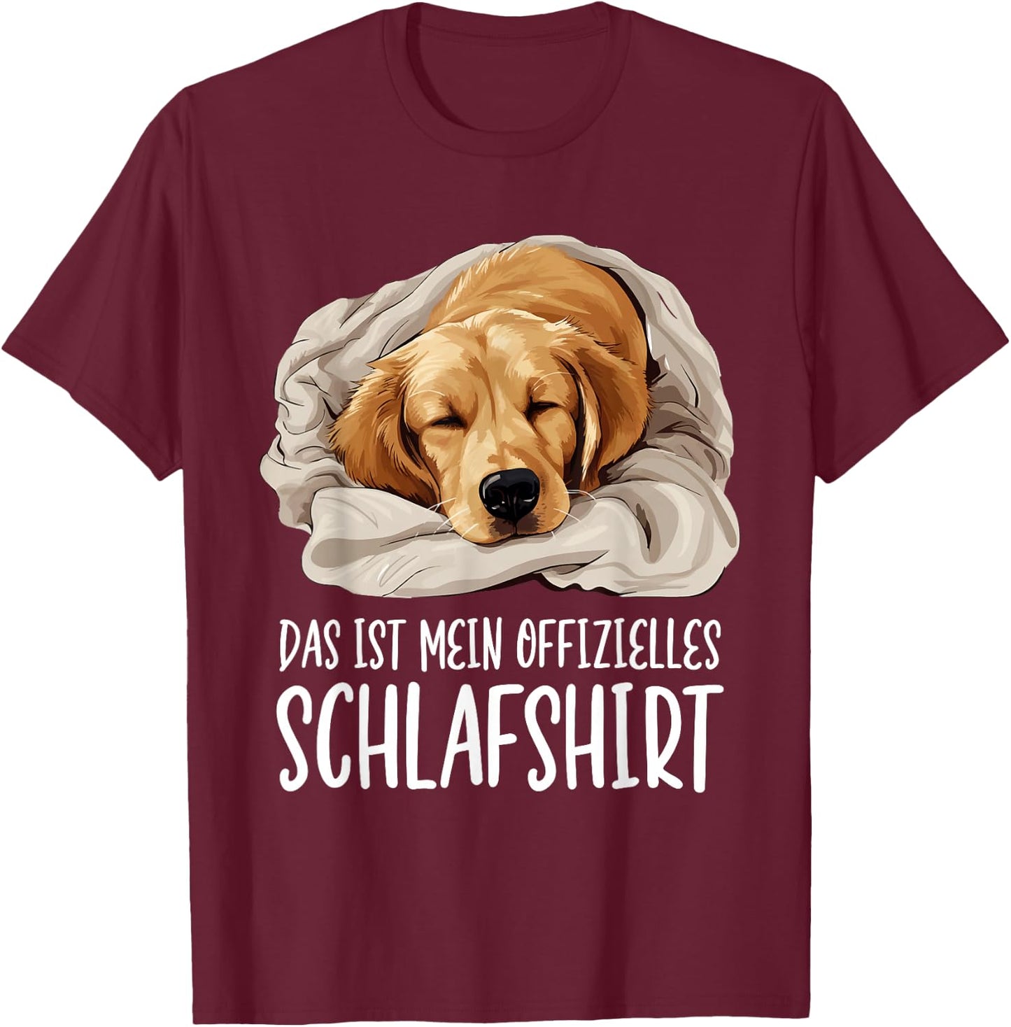 Süßer Hund Offizielles Schlafshirt Golden Retriever T-Shirt - T-Shirt | Maroon