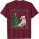 Seal Santa Hat Men Women Kids Christmas Tree Lights T-Shirt - T-Shirt | Maroon