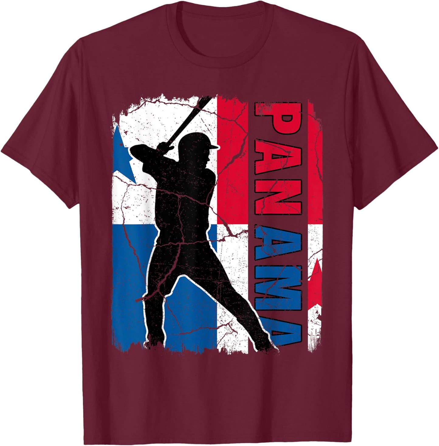 Panamanian Baseball Player Panama Flag Baseball Fans T-Shirt - T-Shirt | Maroon