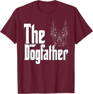 Doberman Dog Dad Dogfather Dogs Daddy Father T-Shirt - T-Shirt | Maroon