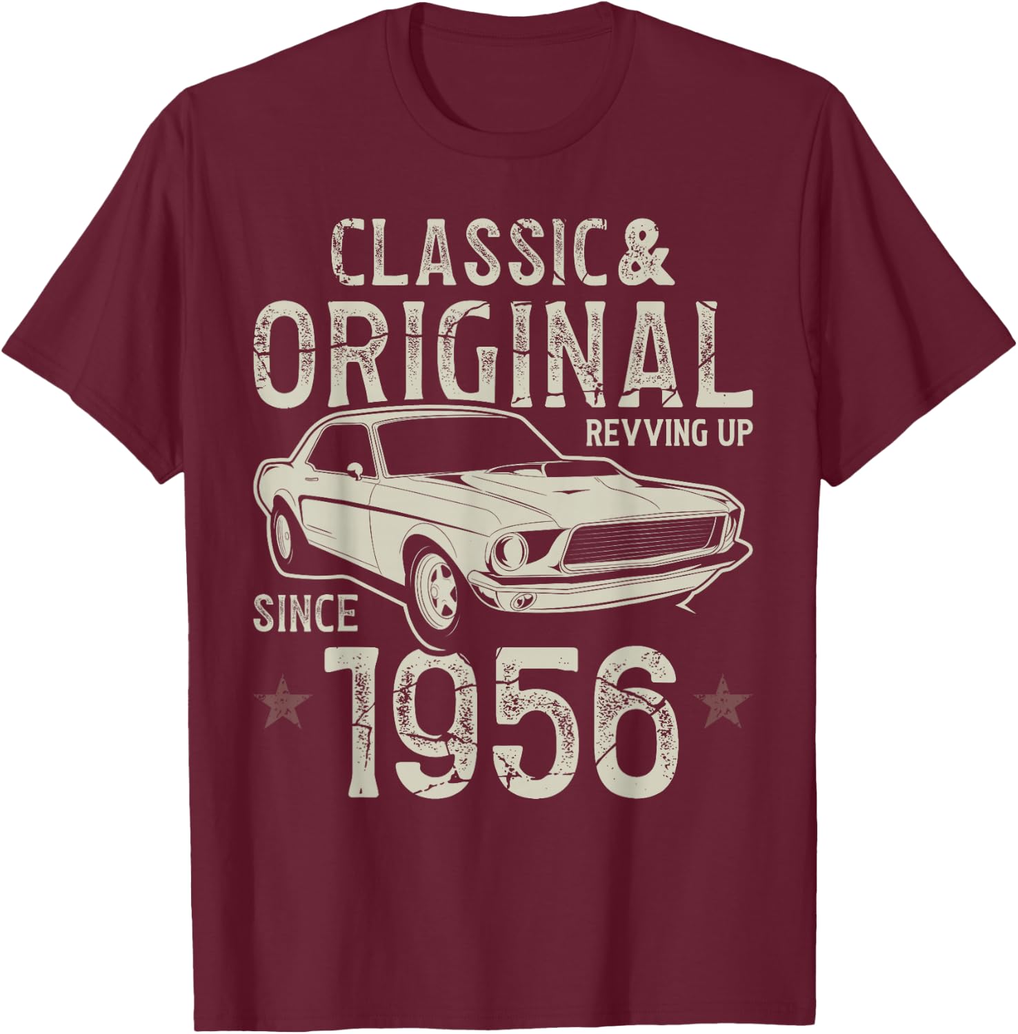 70. Geburtstag 1956 Oldtimer T-Shirt - T-Shirt | Maroon