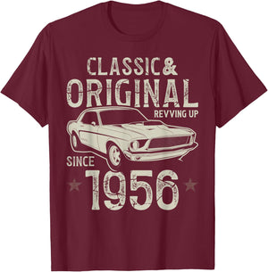 70. Geburtstag 1956 Oldtimer T-Shirt - T-Shirt | Maroon