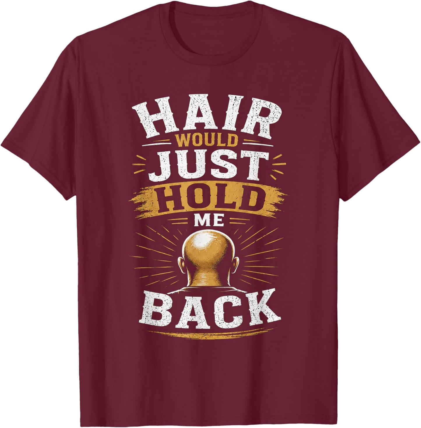 Bald Runner Humor Men & dad. Funny Sprint Race Joke T-Shirt - T-Shirt | Maroon