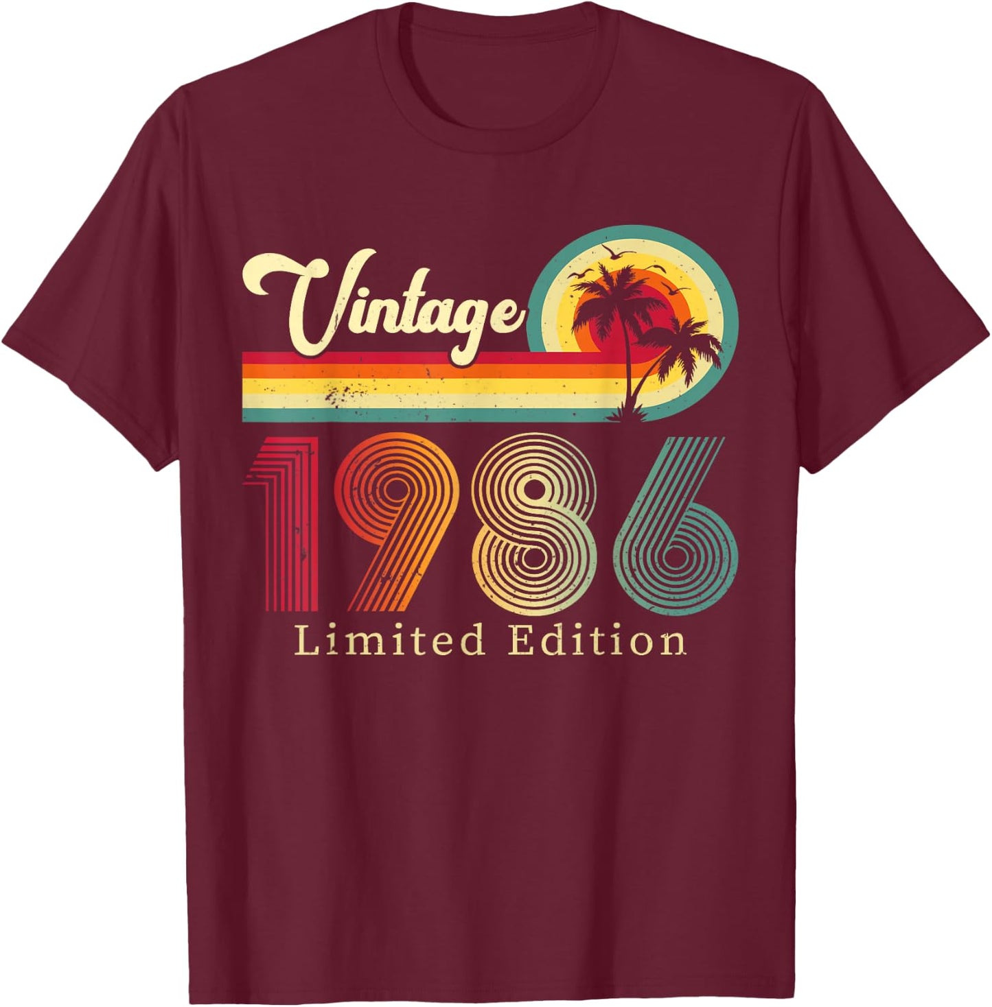 40 Birthday Vintage 1986 Classic 40 Year Old Best of 1986 T-Shirt - T-Shirt | Maroon
