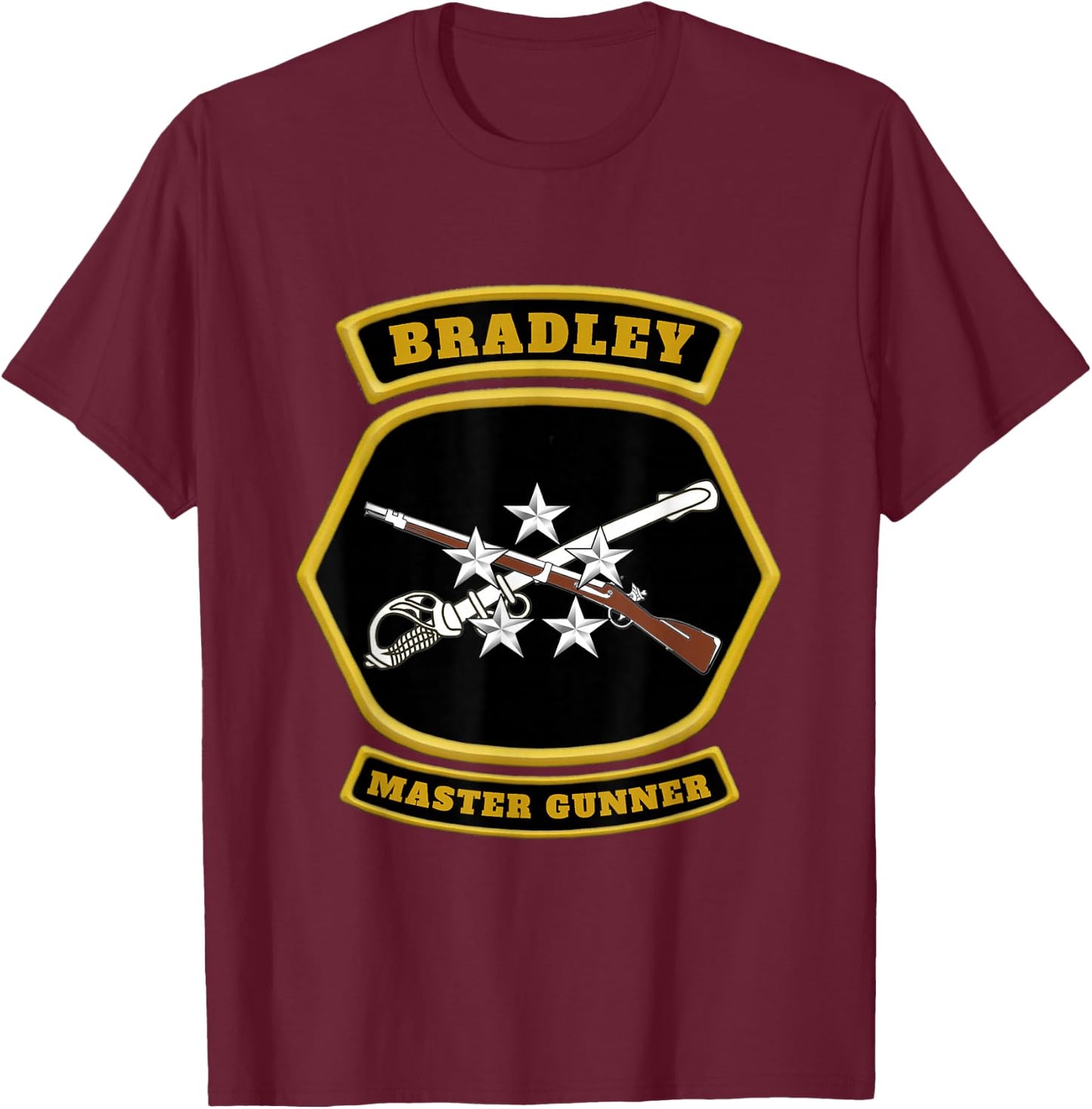 Bradley Master Gunner Emblem graphic T-Shirt - T-Shirt | Maroon