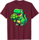 T rex Broccolisaurus Dinosaur Broccoli Vegan Boys Girls Kids T-Shirt - T-Shirt | Maroon
