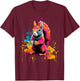 Cooles Eichhörnchen auf bunt bemaltem Eichhörnchen T-Shirt - T-Shirt | Maroon