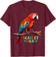 Macaw Parrot, Scarlet Macaw T-Shirt - T-Shirt | Maroon