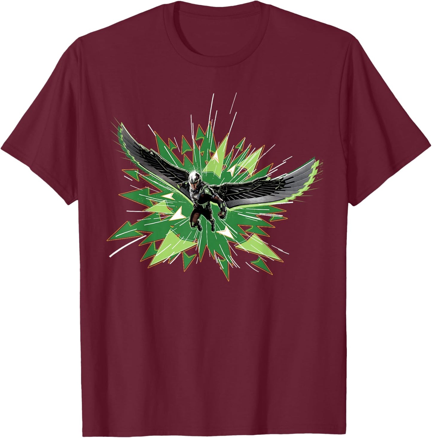 Marvel Studios Captain America: Brave New World Falcon Burst T-Shirt - T-Shirt | Maroon