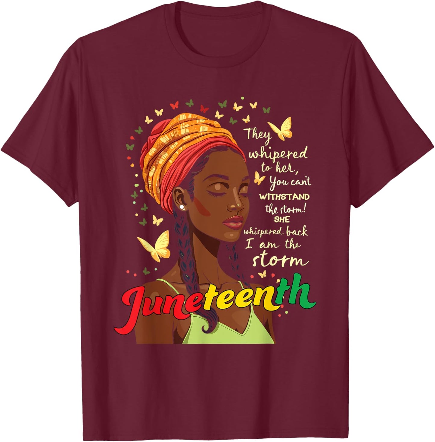 Juneteenth African American 1865 Women Men Juneteenth T-Shirt - T-Shirt | Maroon