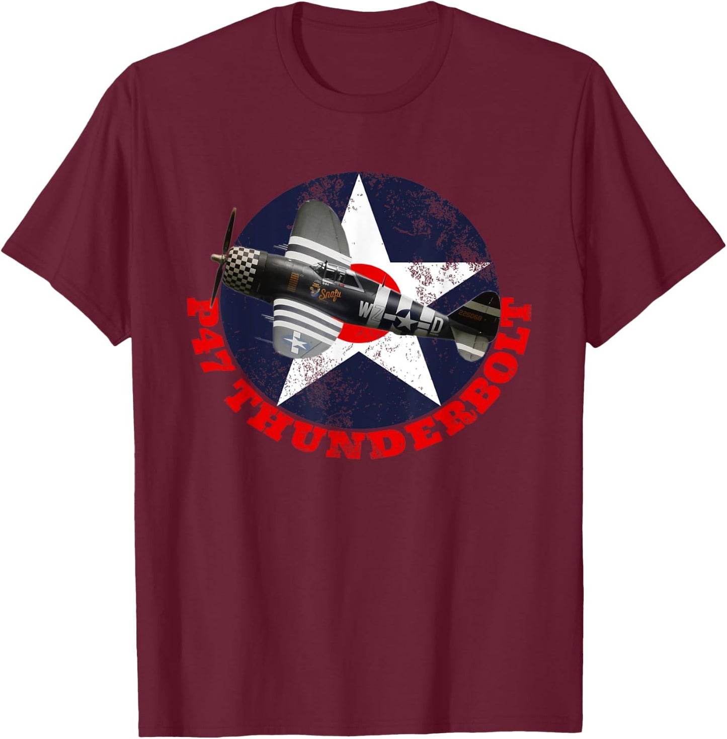 P47 Thunderbolt WW2 Fighter Plane Air Shows Plane Spotting T-Shirt - T-Shirt | Maroon