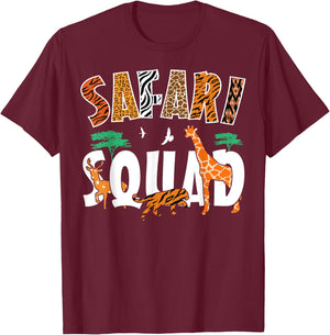 Safari Squad Animals Zoo Lovers African Animal T-Shirt - T-Shirt | Maroon