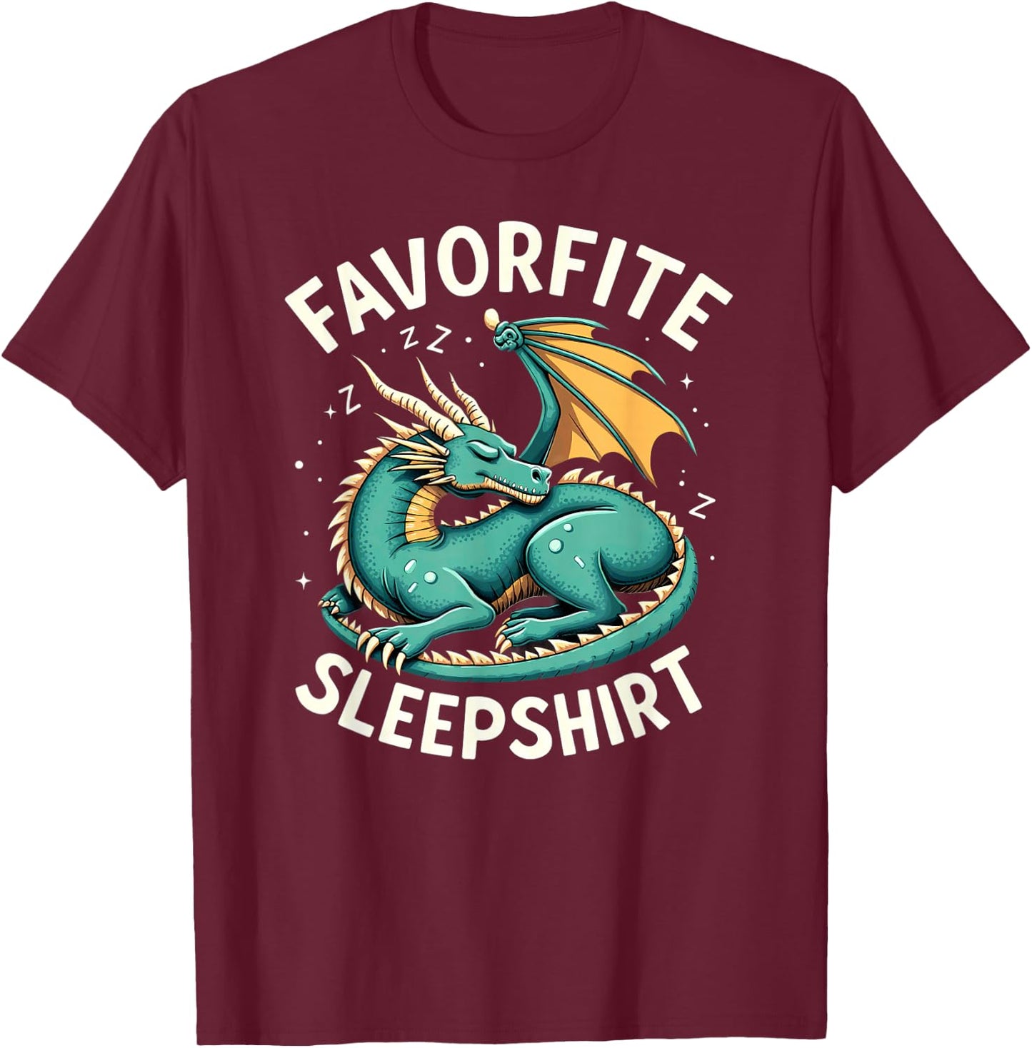 Sleeping Dragon Favorite Sleepshirt T-Shirt - T-Shirt | Maroon