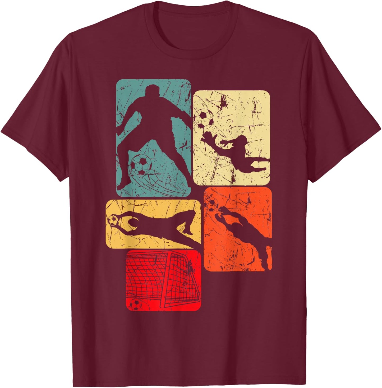 Football Goalkeeper Boy , black T-Shirt - T-Shirt | Maroon