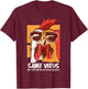 Vitus Catholic Saint Oversleeping Snooze Funny Cool Rooster T-Shirt - T-Shirt | Maroon