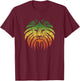 Reggae Lion Music Flag Colours Rasta Roots Vintage Grunge T-Shirt - T-Shirt | Maroon