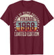 Vintage 1968 T Shirts Retro Funny 1968 Birthday T-Shirt - T-Shirt | Maroon