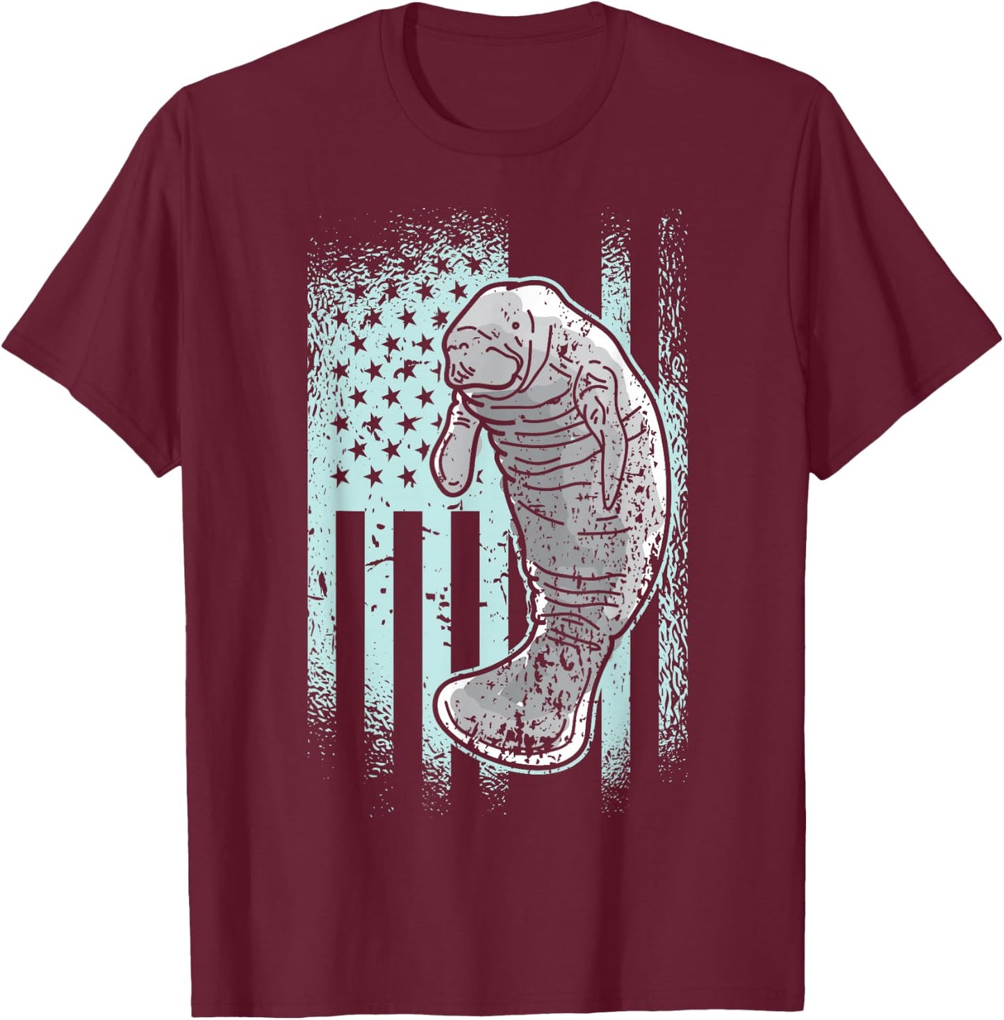 USA Manatee T-Shirt - T-Shirt | Maroon