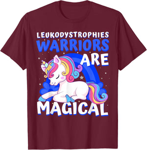Warriors Magical Leukodystrophies Awareness Ribbon Unicorn T-Shirt - T-Shirt | Maroon