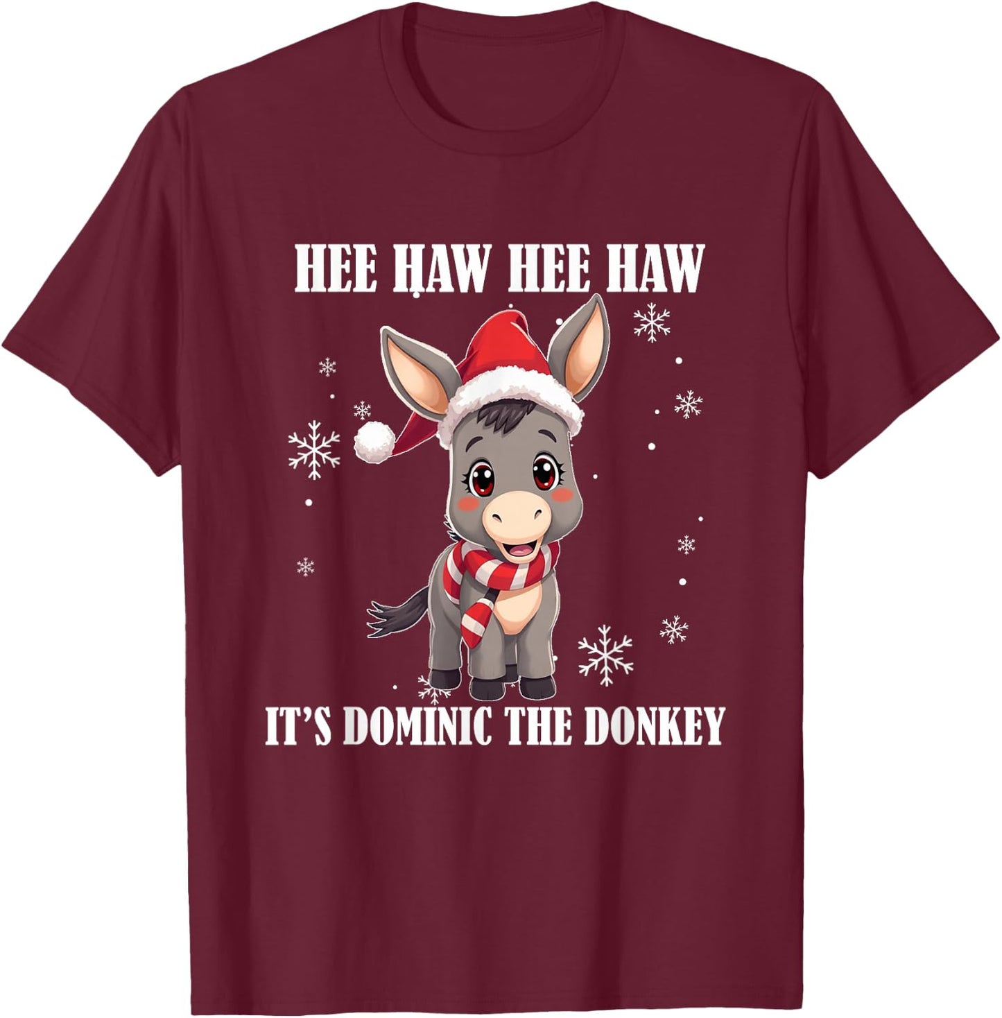 Funny Christmas Italian Christmas Donkey Dominic The Donkey T-Shirt - T-Shirt | Maroon