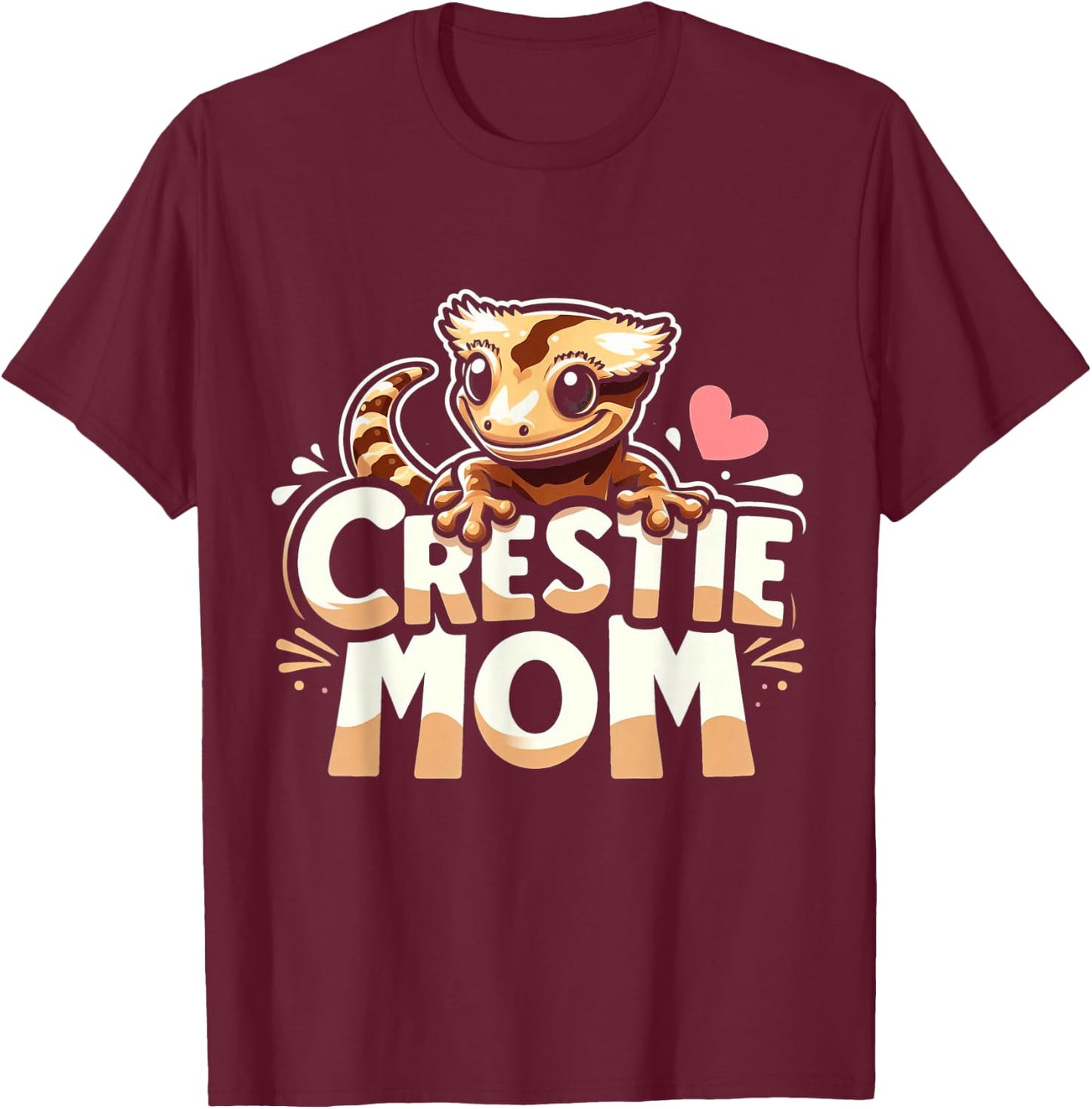Crested Gecko Crestie Mom - Ultimate Reptile Lover T-Shirt - T-Shirt | Maroon
