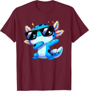 Funny Dabbing Axolotl Kawaii Axolotl Toddler Boys Kids , black T-Shirt - T-Shirt | Maroon