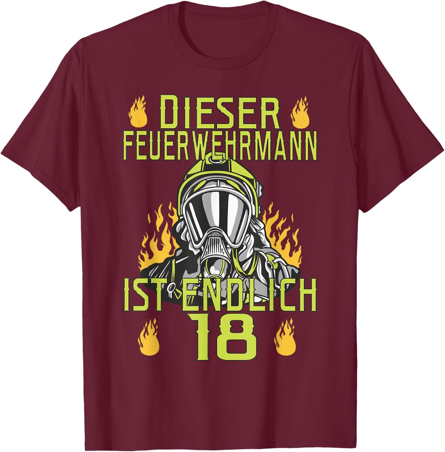 Dieser Feuerwehrmann ist endlich 18 - Freiwillige Feuerwehr T-Shirt - T-Shirt | Maroon