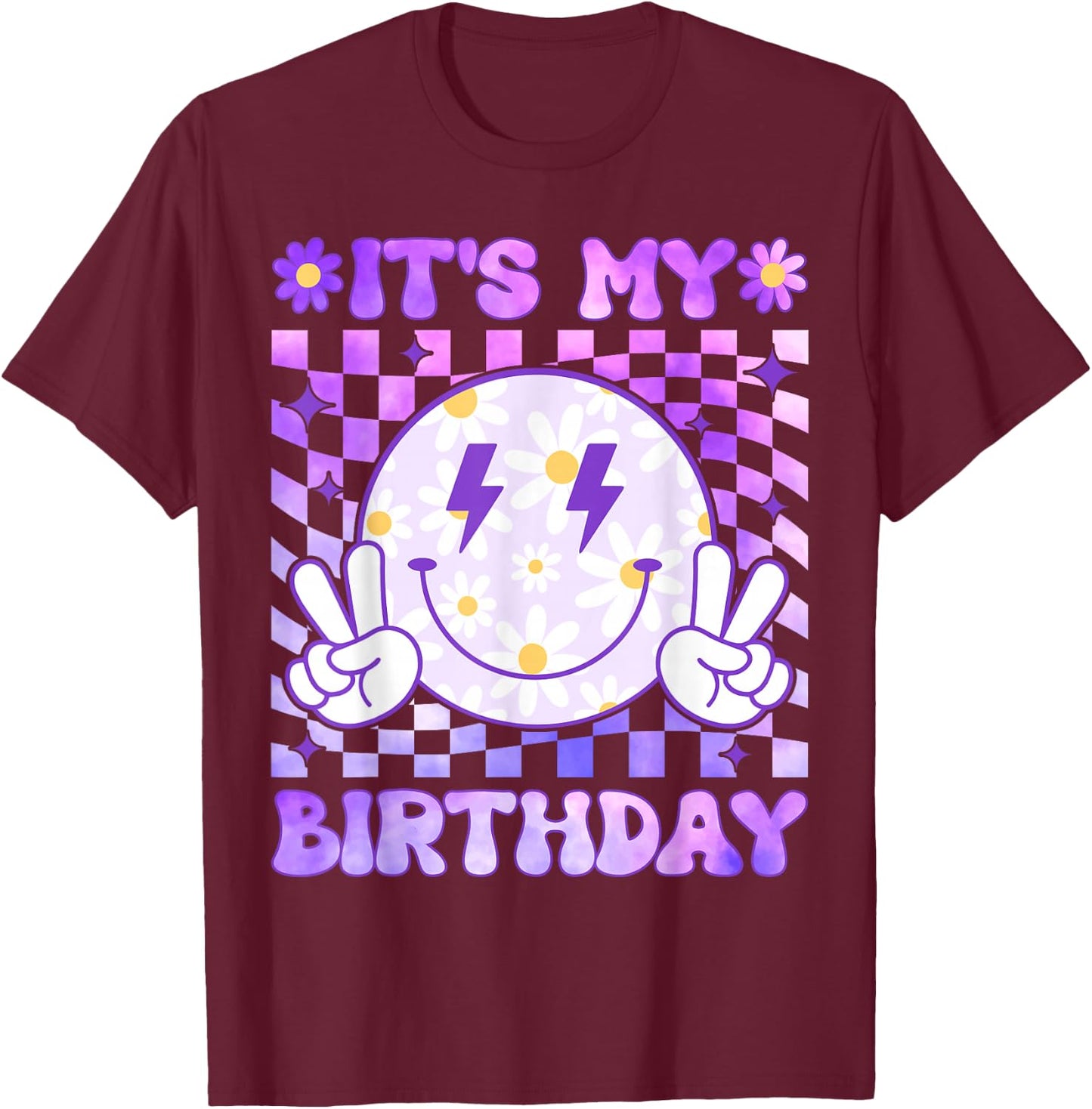 It's My Birthday Women Teens Girls Kid Birthday Party T-Shirt - T-Shirt | Maroon