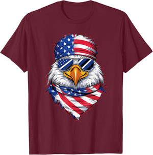 4th of July Patriotic Eagle USA Pride American Flag T-Shirt - T-Shirt | Maroon