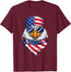 4th of July Patriotic Eagle USA Pride American Flag T-Shirt - T-Shirt | Maroon