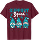 Support Squad Ovarian Cancer Awareness Gnomes & Teal Ribbon T-Shirt - T-Shirt | Maroon