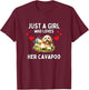 Just A Girl Who Loves Her Cavapoo Cute Funny Cavapoo Lover T-Shirt - T-Shirt | Maroon